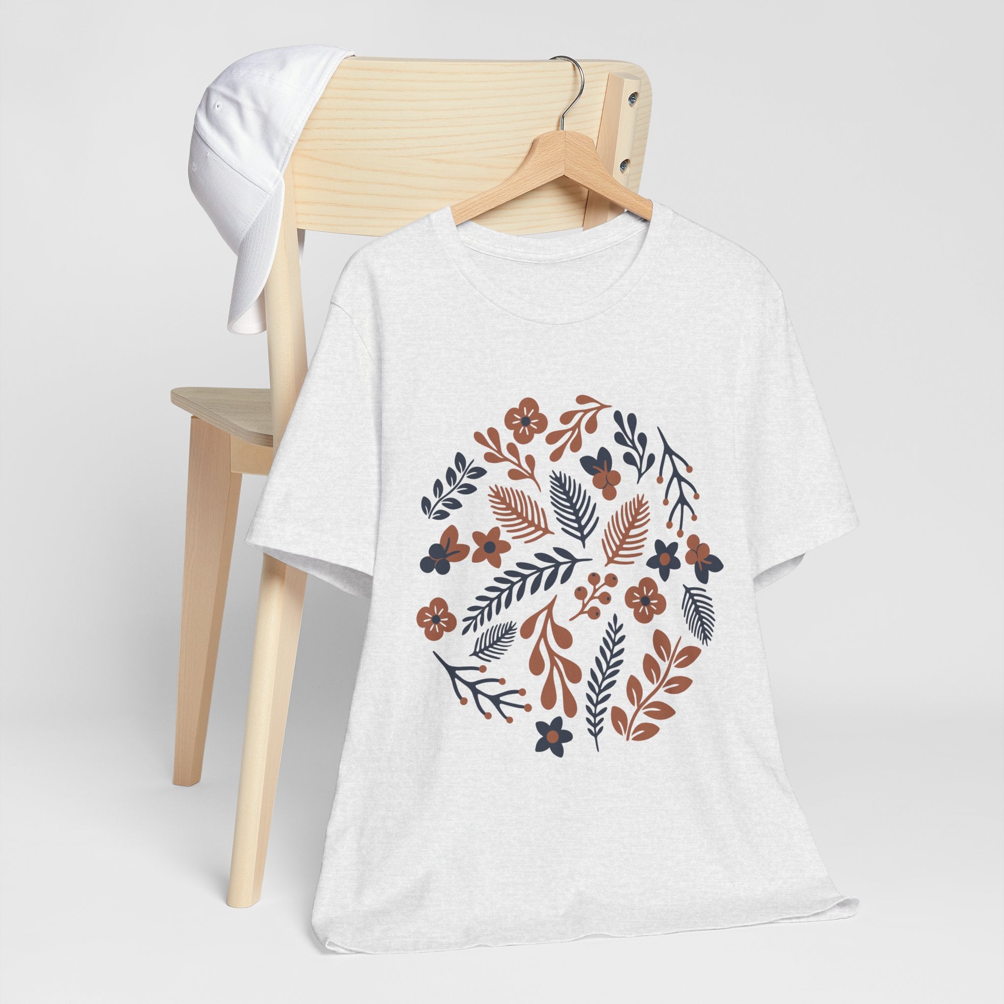 Floral Wreath Tee — Boho Botanical Short Sleeve T-Shirt