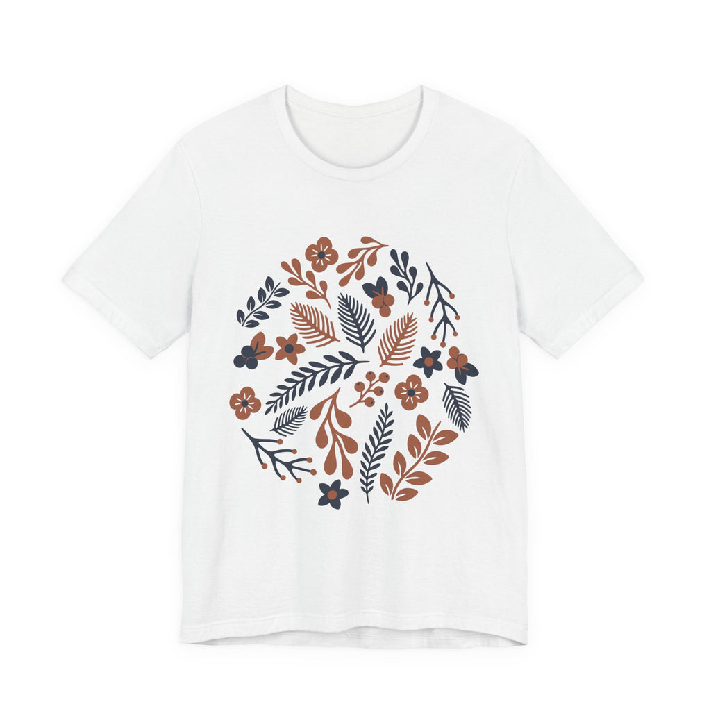 Floral Wreath Tee — Boho Botanical Short Sleeve T-Shirt