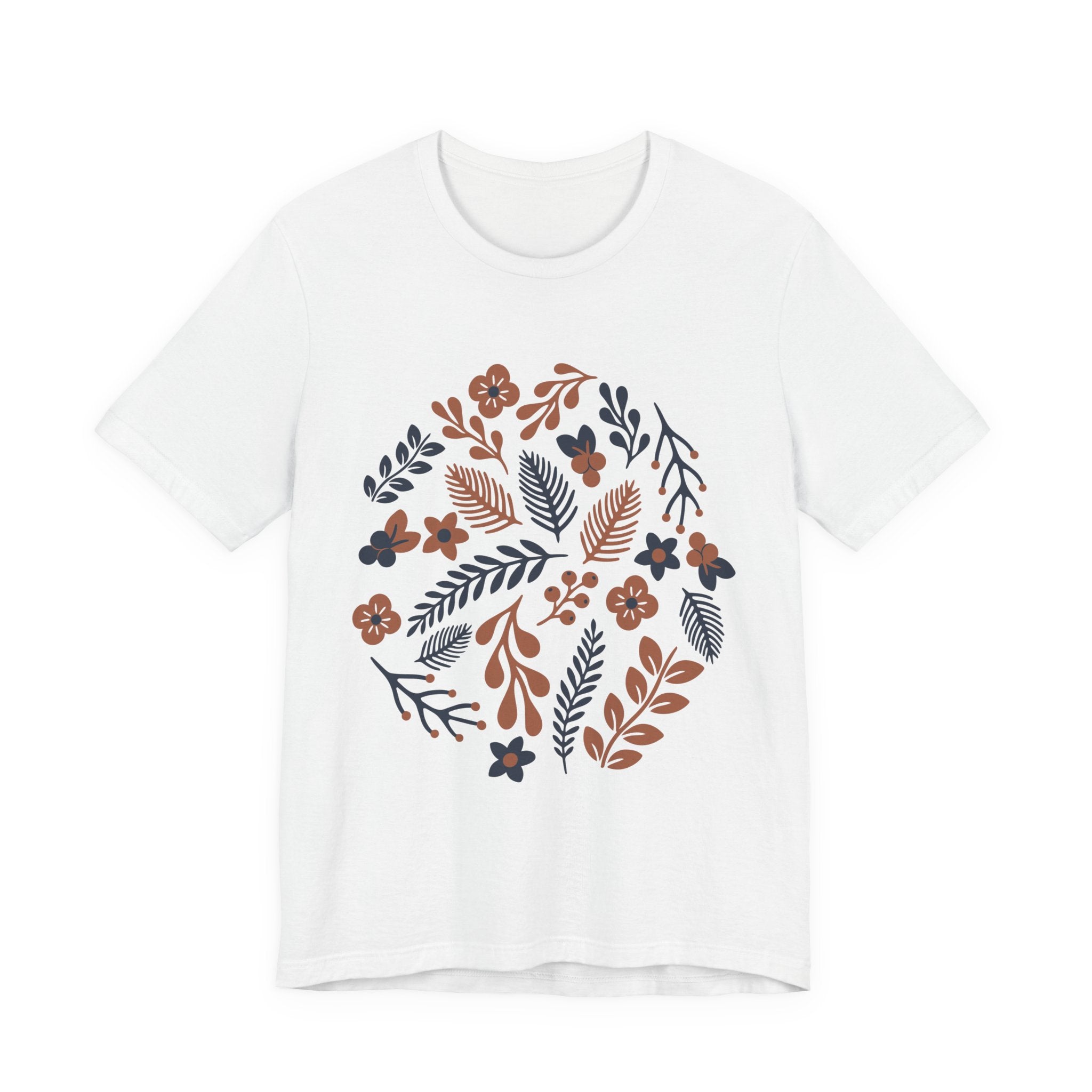 Floral Wreath Tee — Boho Botanical Short Sleeve T-Shirt