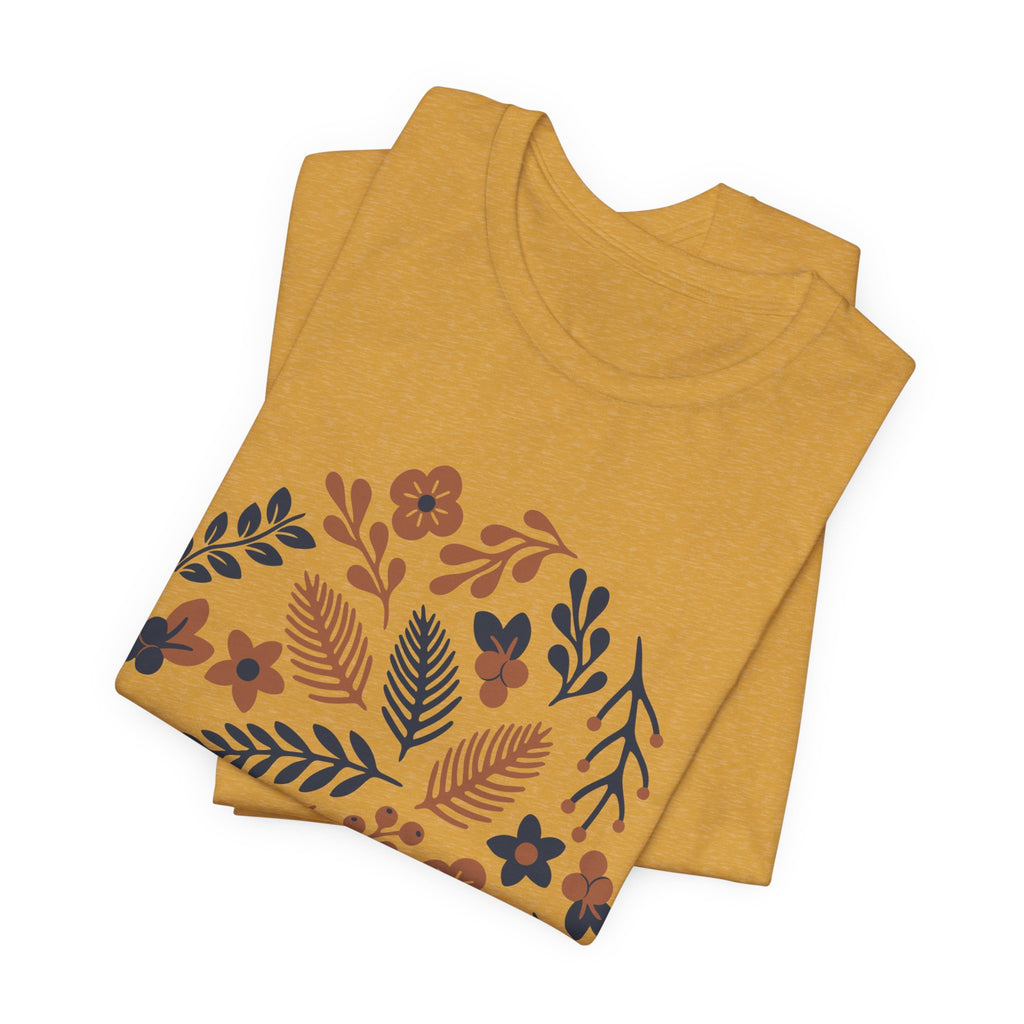 Floral Wreath Tee — Boho Botanical Short Sleeve T-Shirt