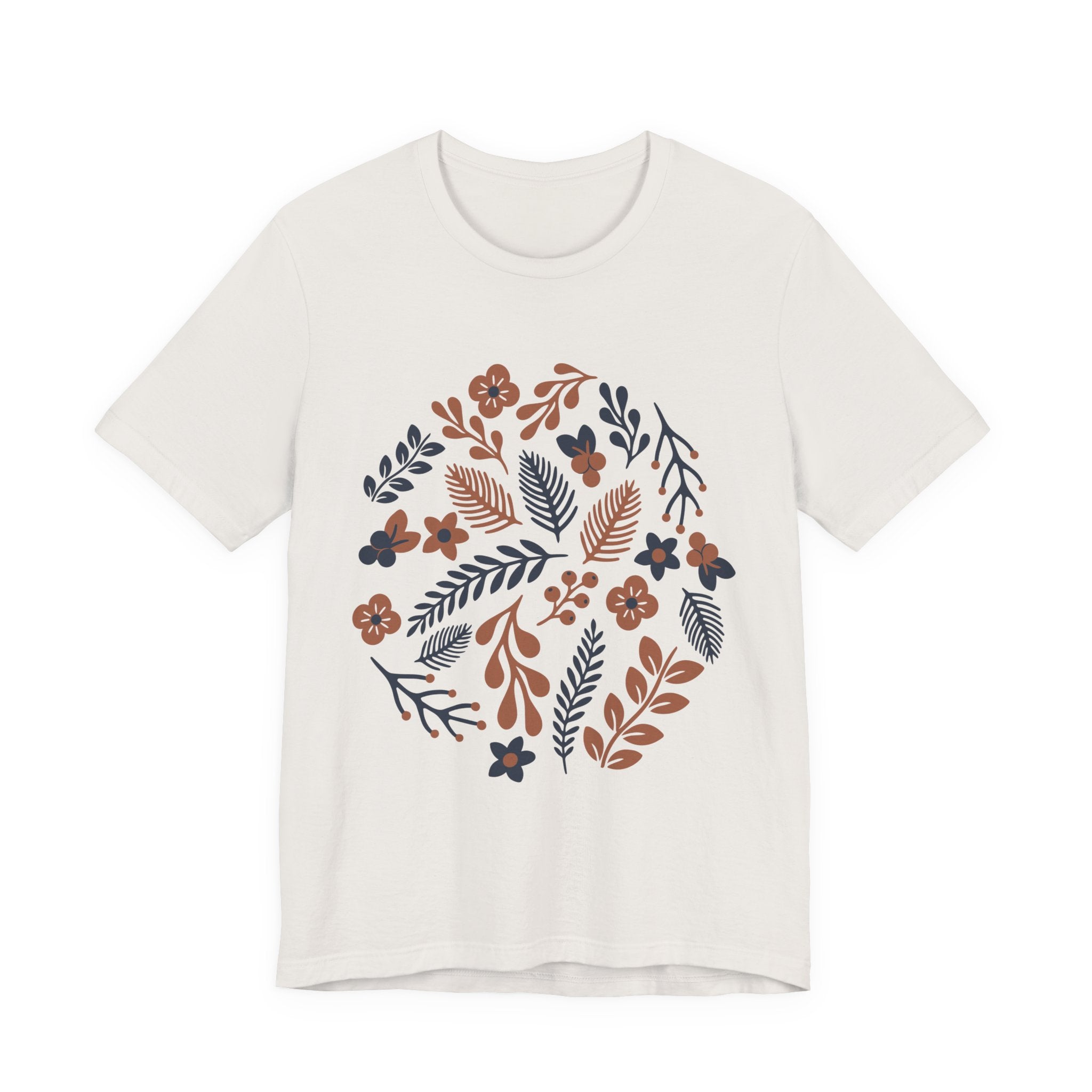 Floral Wreath Tee — Boho Botanical Short Sleeve T-Shirt