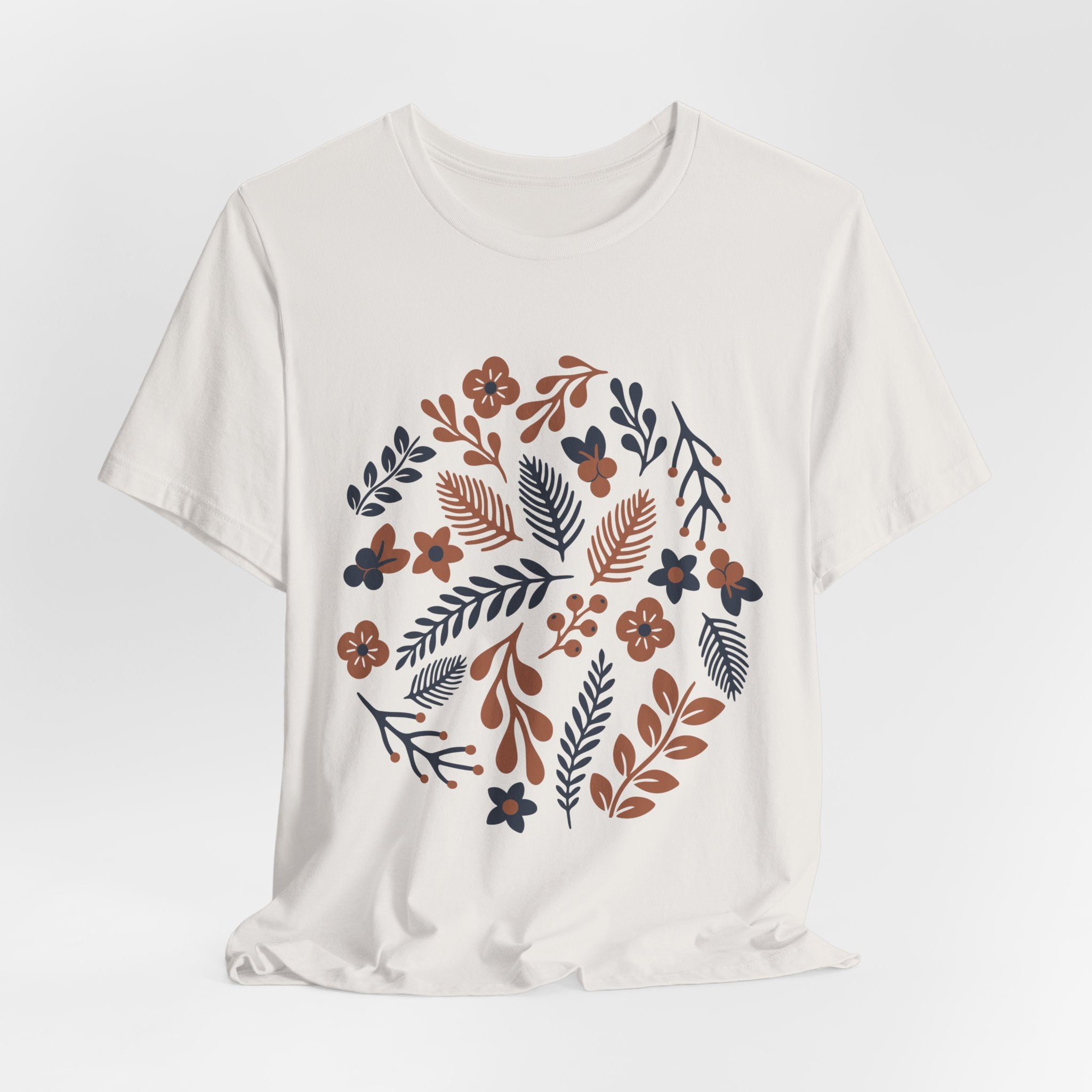 Floral Wreath Tee — Boho Botanical Short Sleeve T-Shirt