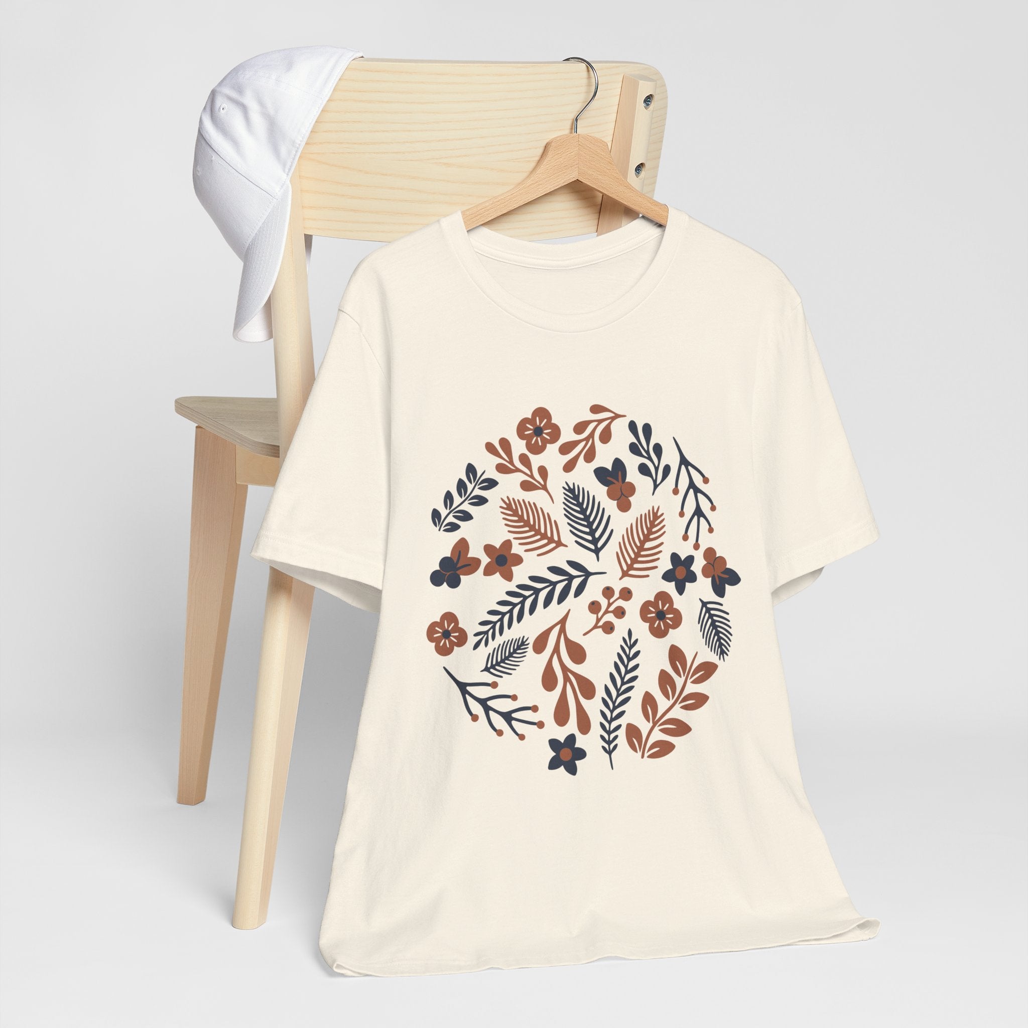 Floral Wreath Tee — Boho Botanical Short Sleeve T-Shirt