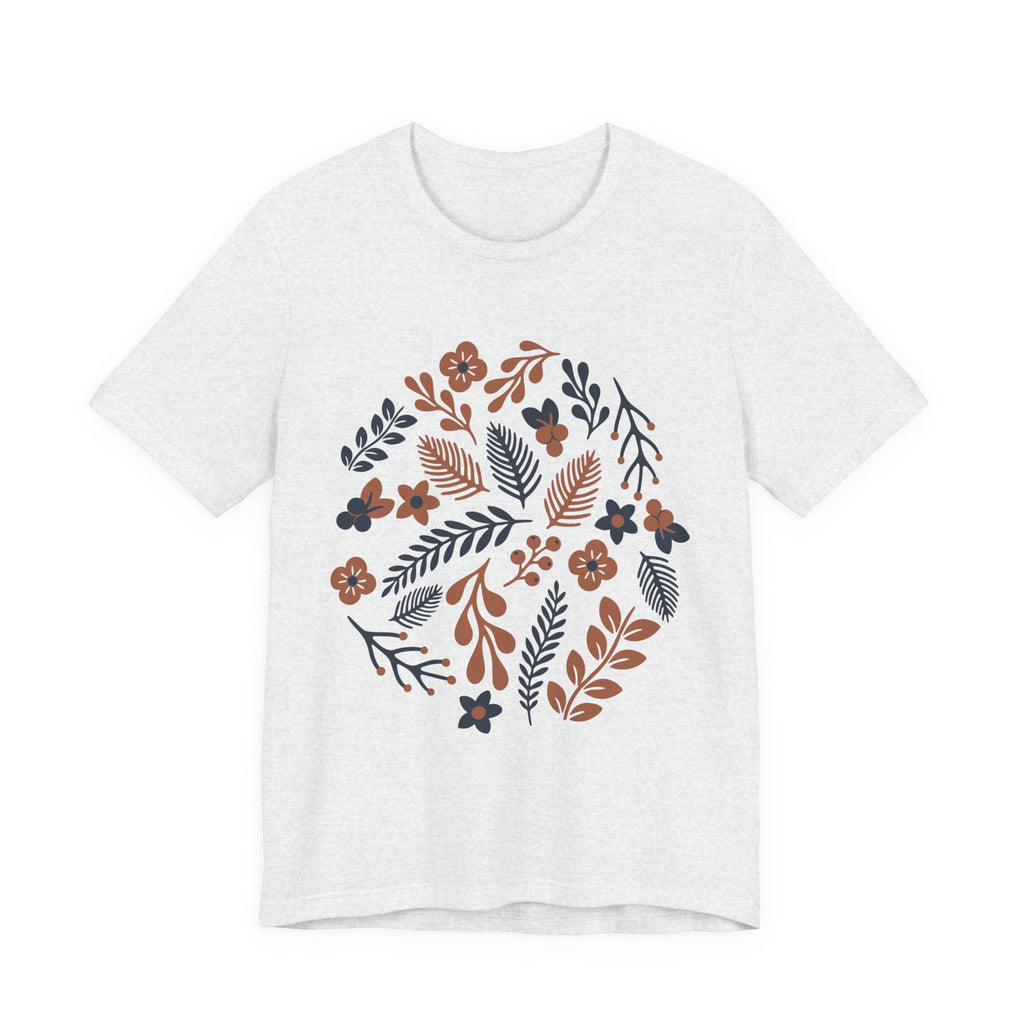 Floral Wreath Tee — Boho Botanical Short Sleeve T-Shirt