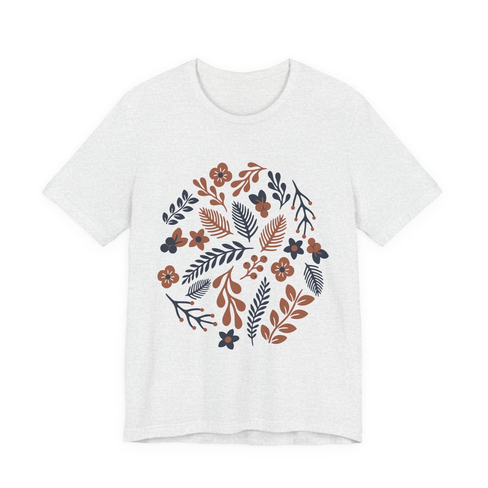 Floral Wreath Tee — Boho Botanical Short Sleeve T-Shirt