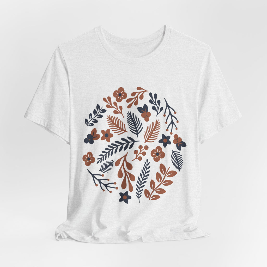 Floral Wreath Tee — Boho Botanical Short Sleeve T-Shirt