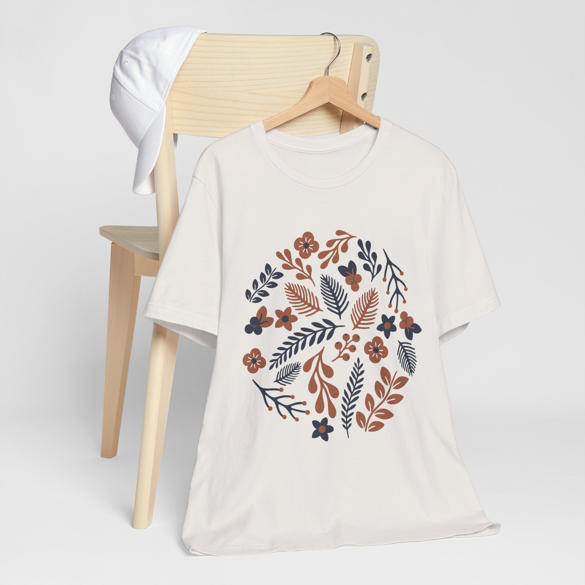 Floral Wreath Tee — Boho Botanical Short Sleeve T-Shirt