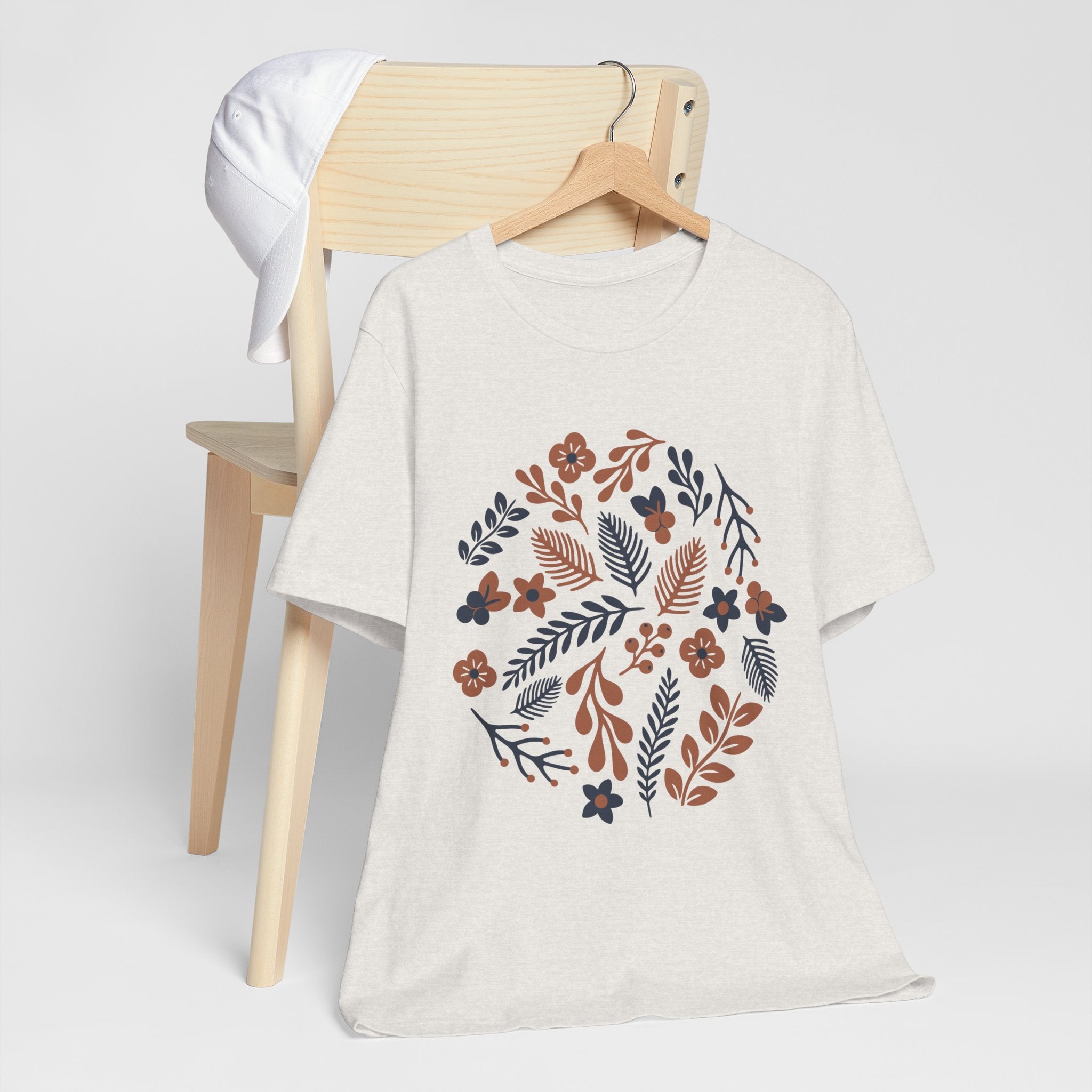 Floral Wreath Tee — Boho Botanical Short Sleeve T-Shirt