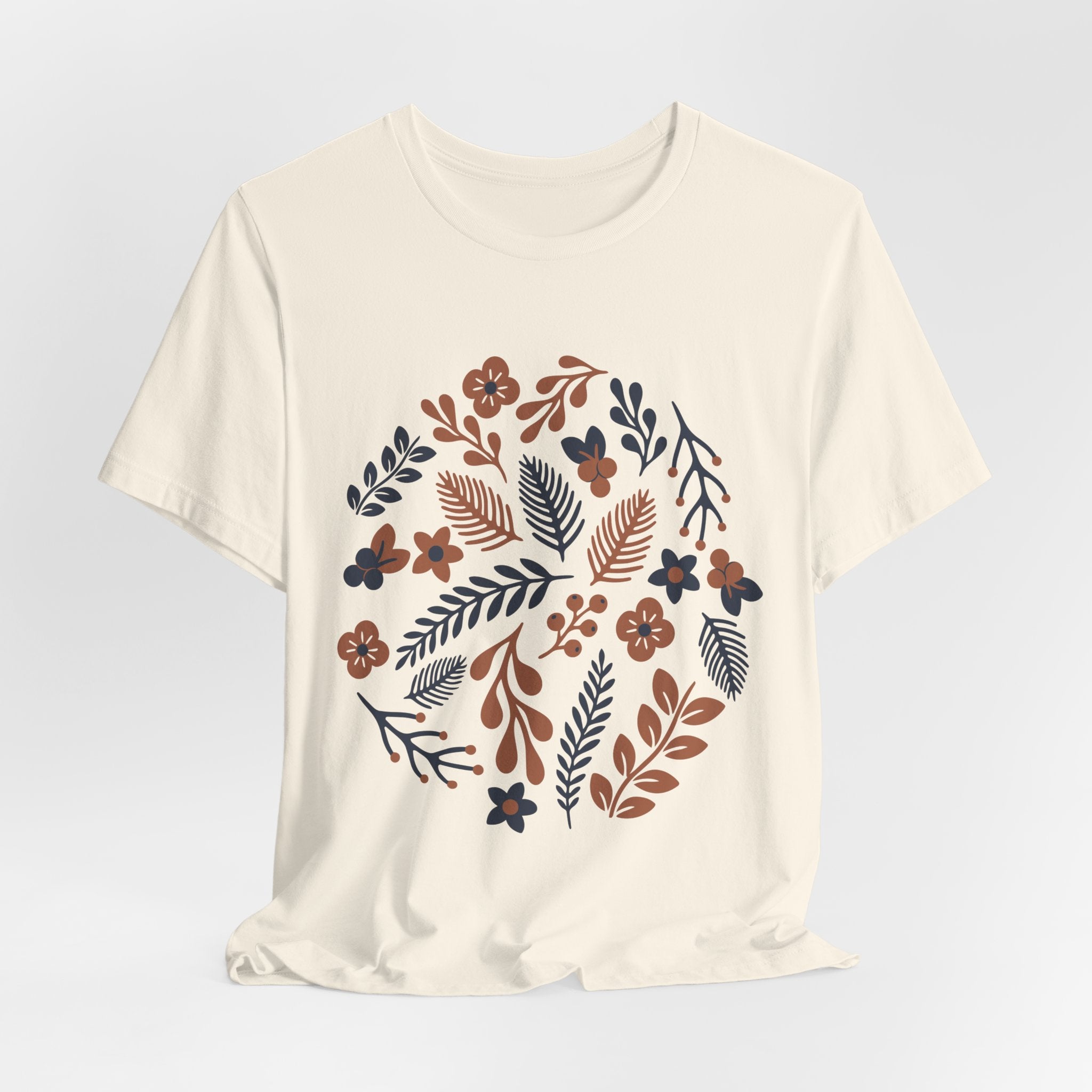 Floral Wreath Tee — Boho Botanical Short Sleeve T-Shirt