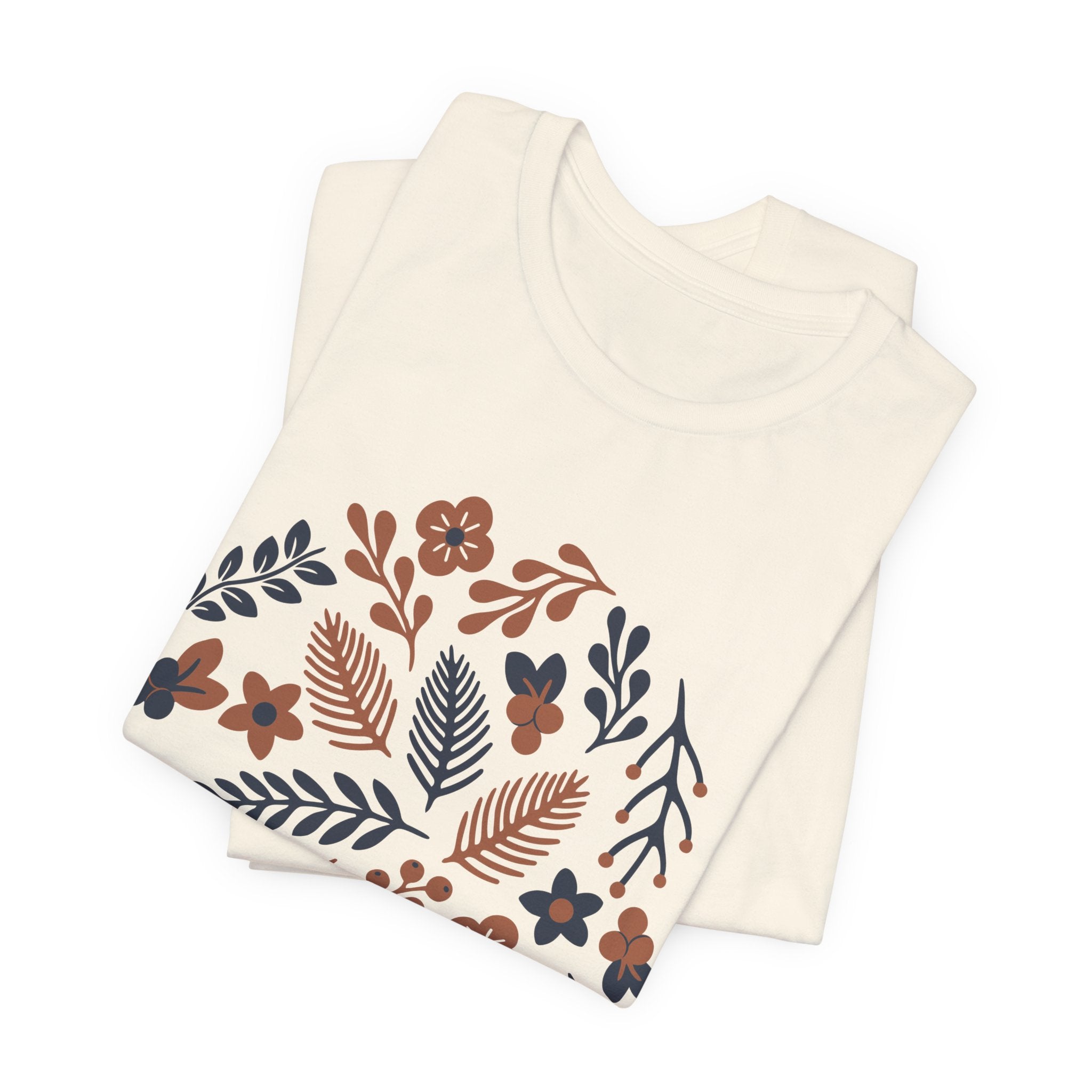 Floral Wreath Tee — Boho Botanical Short Sleeve T-Shirt