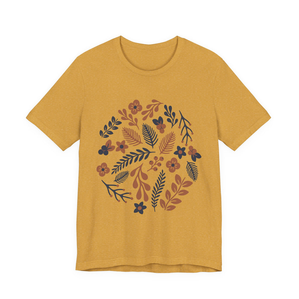 Floral Wreath Tee — Boho Botanical Short Sleeve T-Shirt