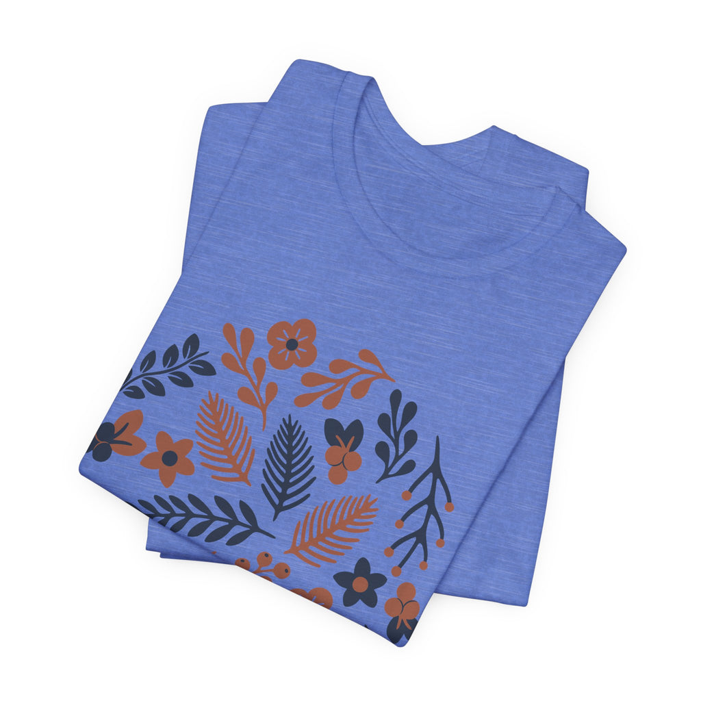Floral Wreath Tee — Boho Botanical Short Sleeve T-Shirt