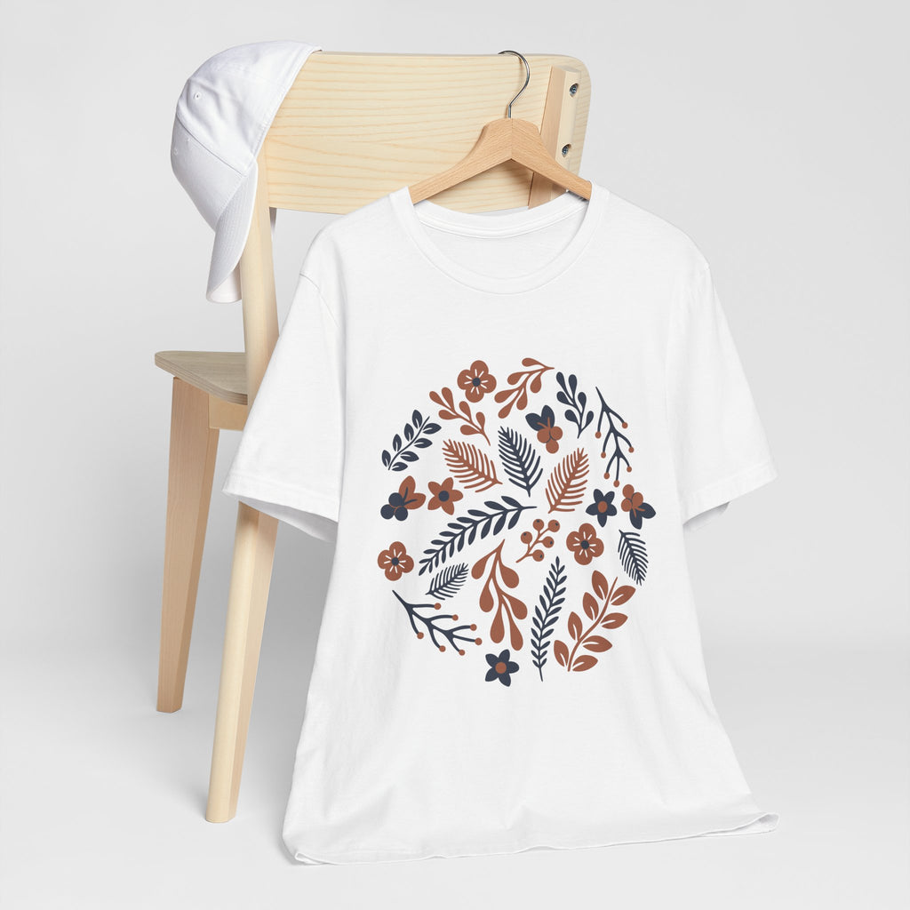 Floral Wreath Tee — Boho Botanical Short Sleeve T-Shirt