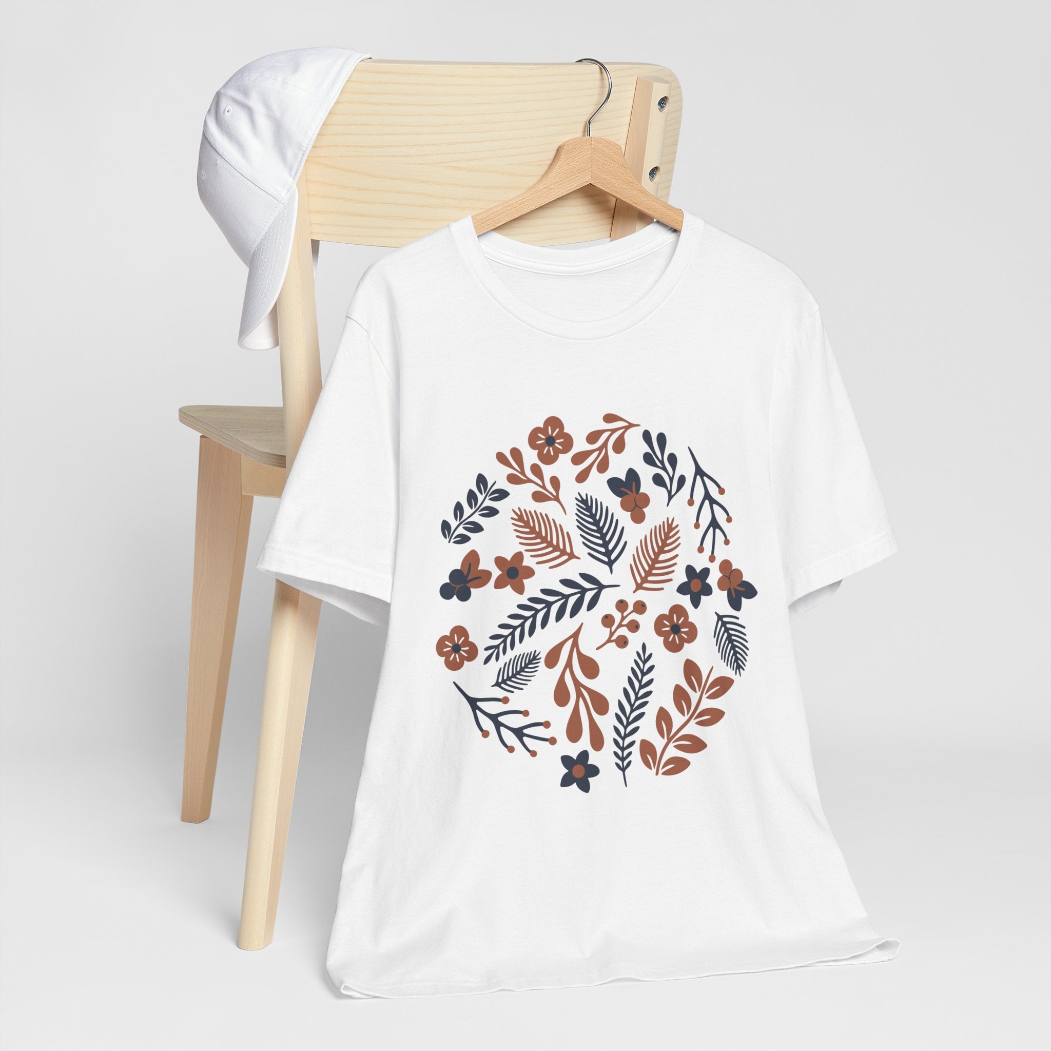 Floral Wreath Tee — Boho Botanical Short Sleeve T-Shirt