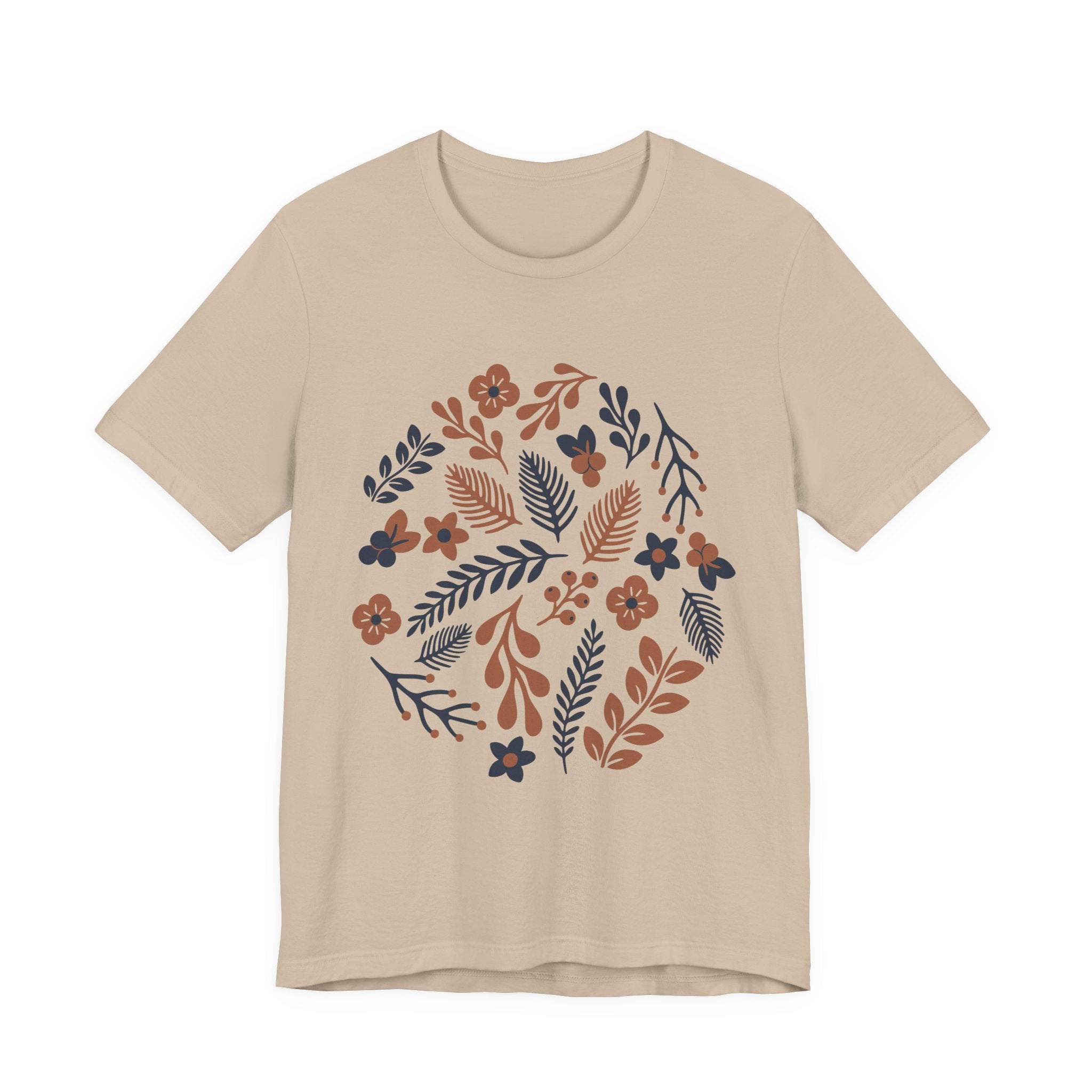 Floral Wreath Tee — Boho Botanical Short Sleeve T-Shirt