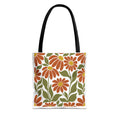 Retro Orange Floral Tote Bag - Vintage Daisy Pattern All-Over Print