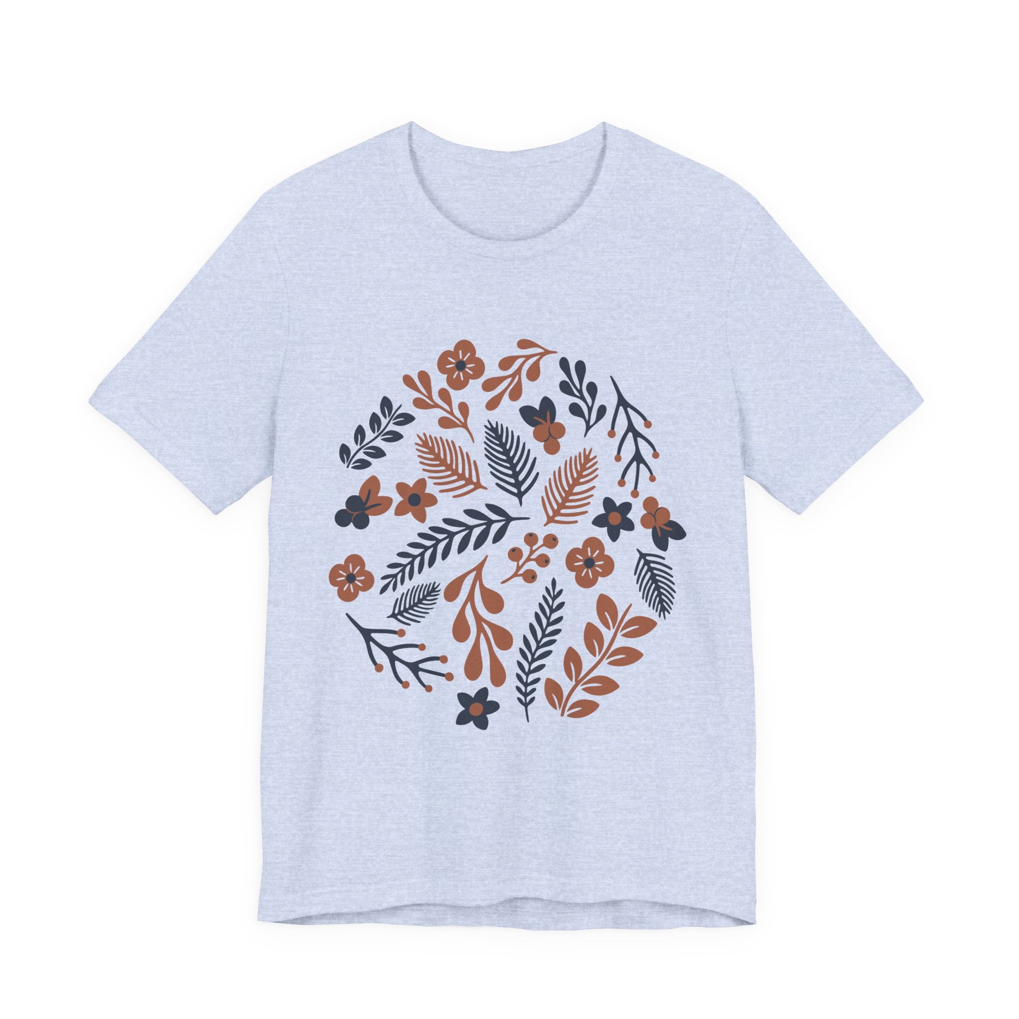 Floral Wreath Tee — Boho Botanical Short Sleeve T-Shirt