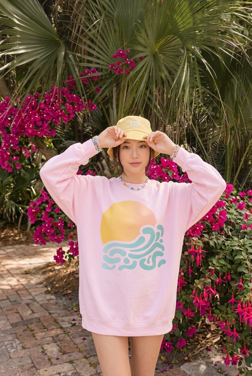 Sunset Waves Sweatshirt —  Beach Crewneck