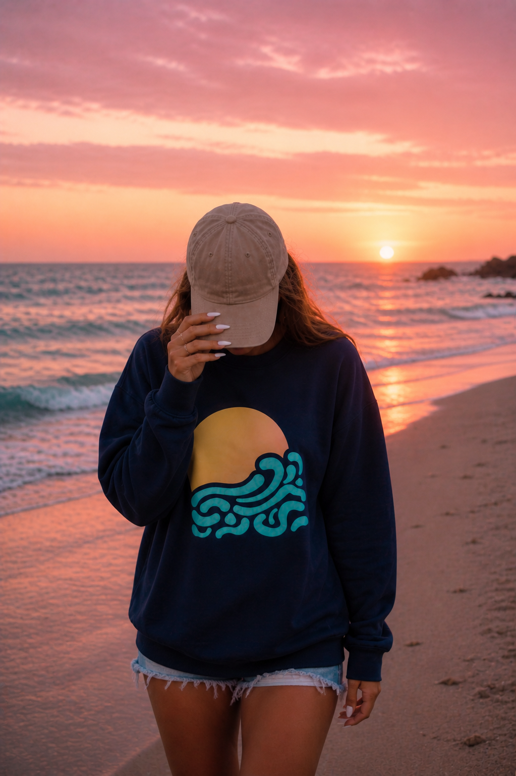 Sunset Waves Sweatshirt —  Beach Crewneck