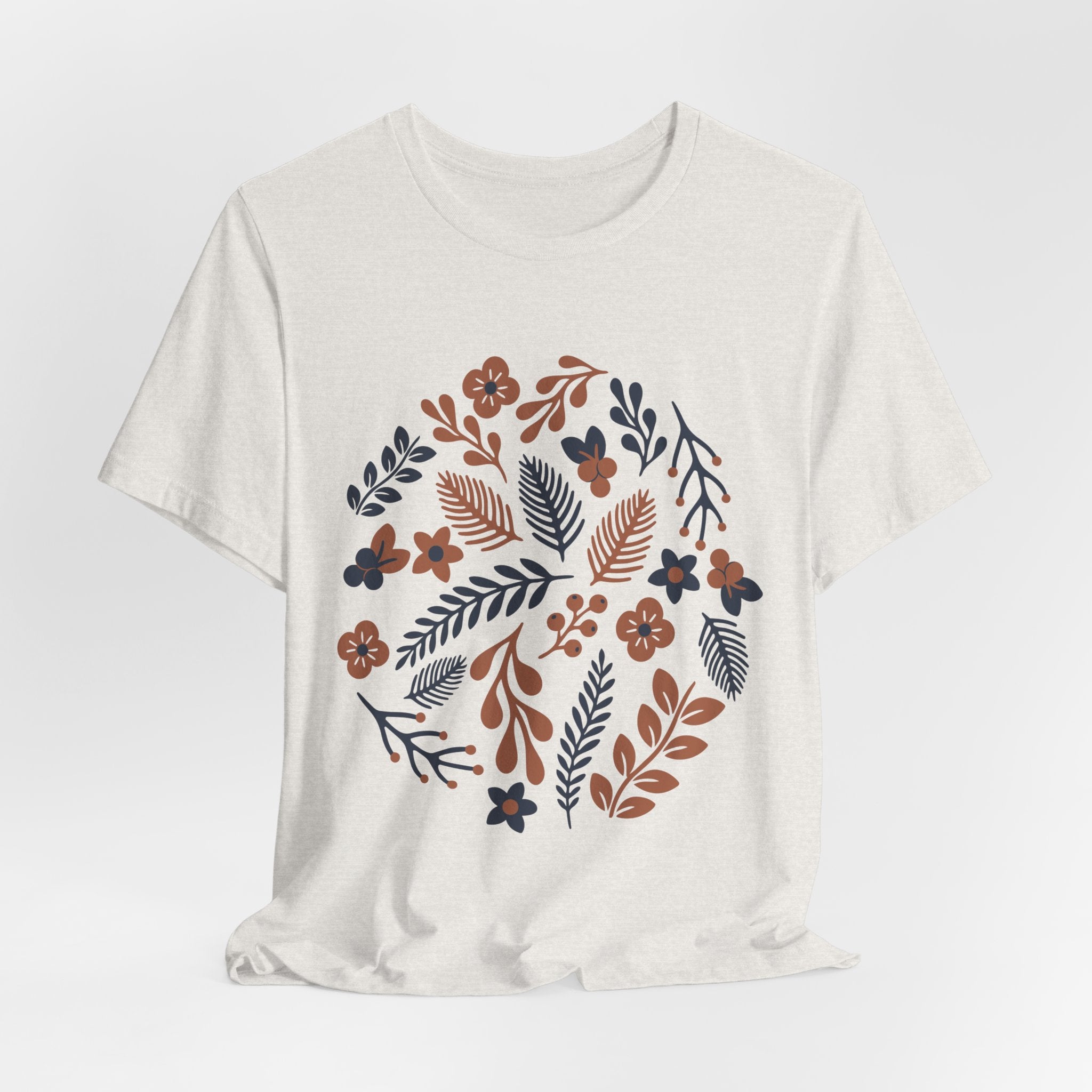 Floral Wreath Tee — Boho Botanical Short Sleeve T-Shirt