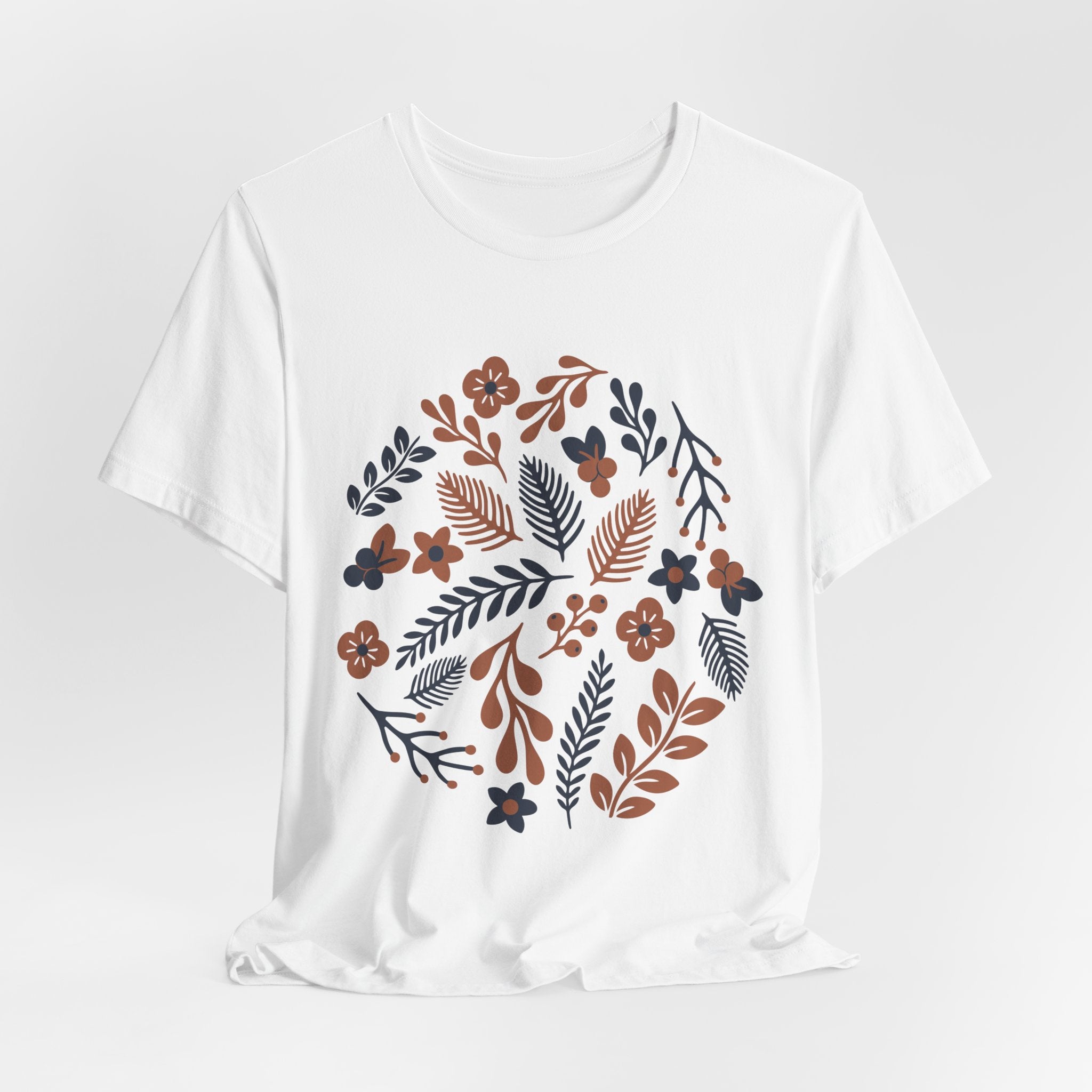 Floral Wreath Tee — Boho Botanical Short Sleeve T-Shirt