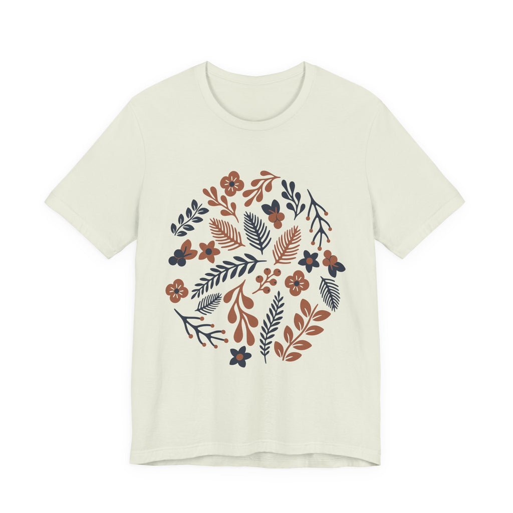 Floral Wreath Tee — Boho Botanical Short Sleeve T-Shirt