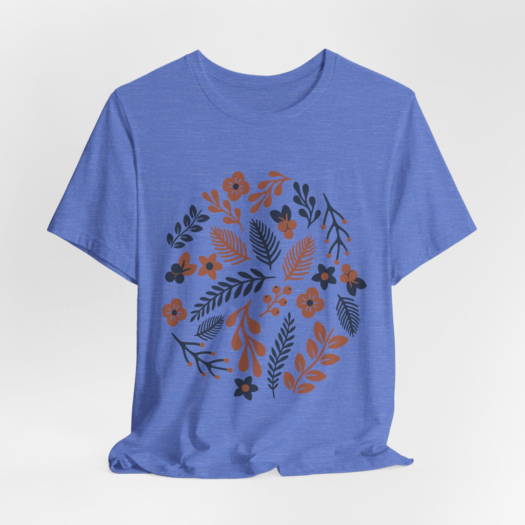 Floral Wreath Tee — Boho Botanical Short Sleeve T-Shirt