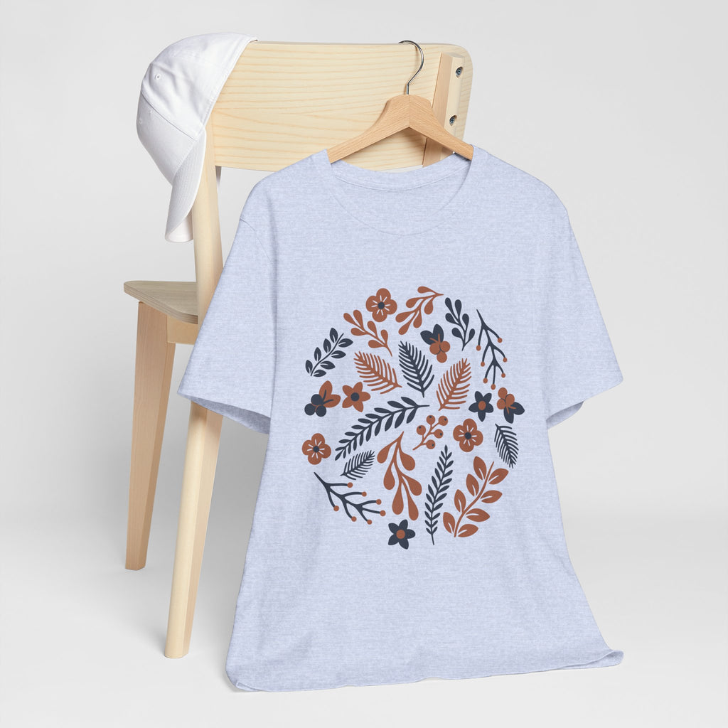 Floral Wreath Tee — Boho Botanical Short Sleeve T-Shirt