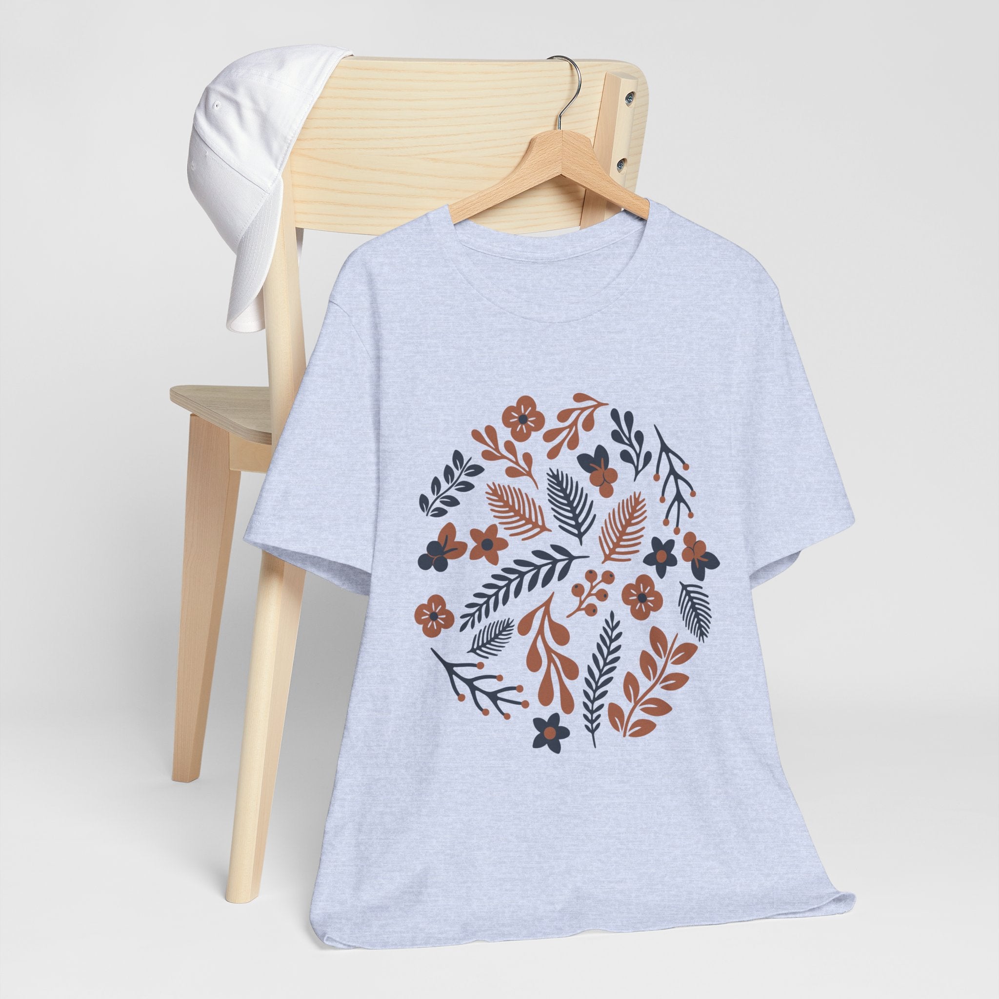 Floral Wreath Tee — Boho Botanical Short Sleeve T-Shirt