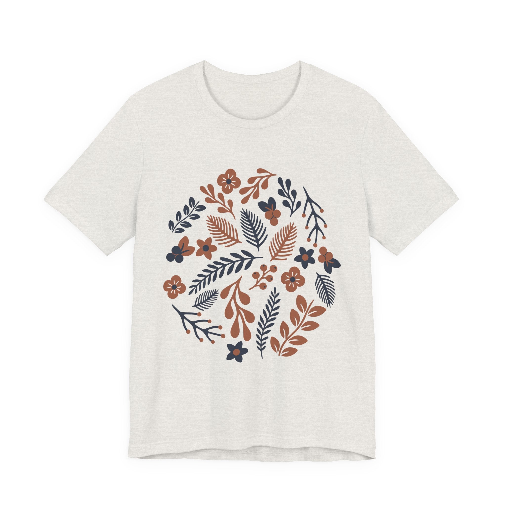 Floral Wreath Tee — Boho Botanical Short Sleeve T-Shirt
