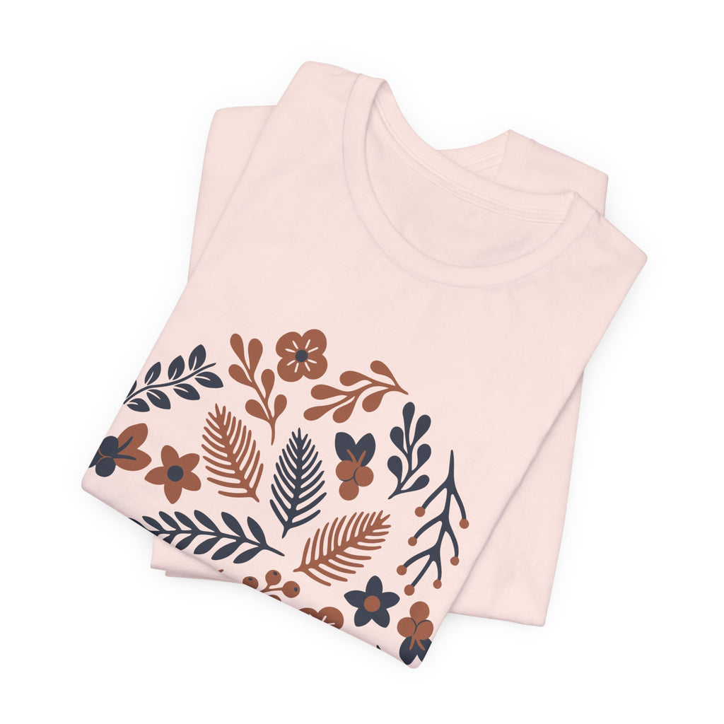 Floral Wreath Tee — Boho Botanical Short Sleeve T-Shirt