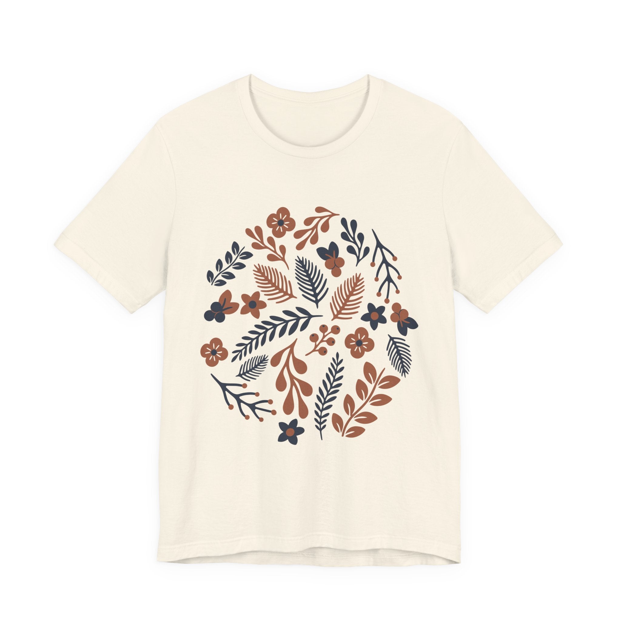 Floral Wreath Tee — Boho Botanical Short Sleeve T-Shirt