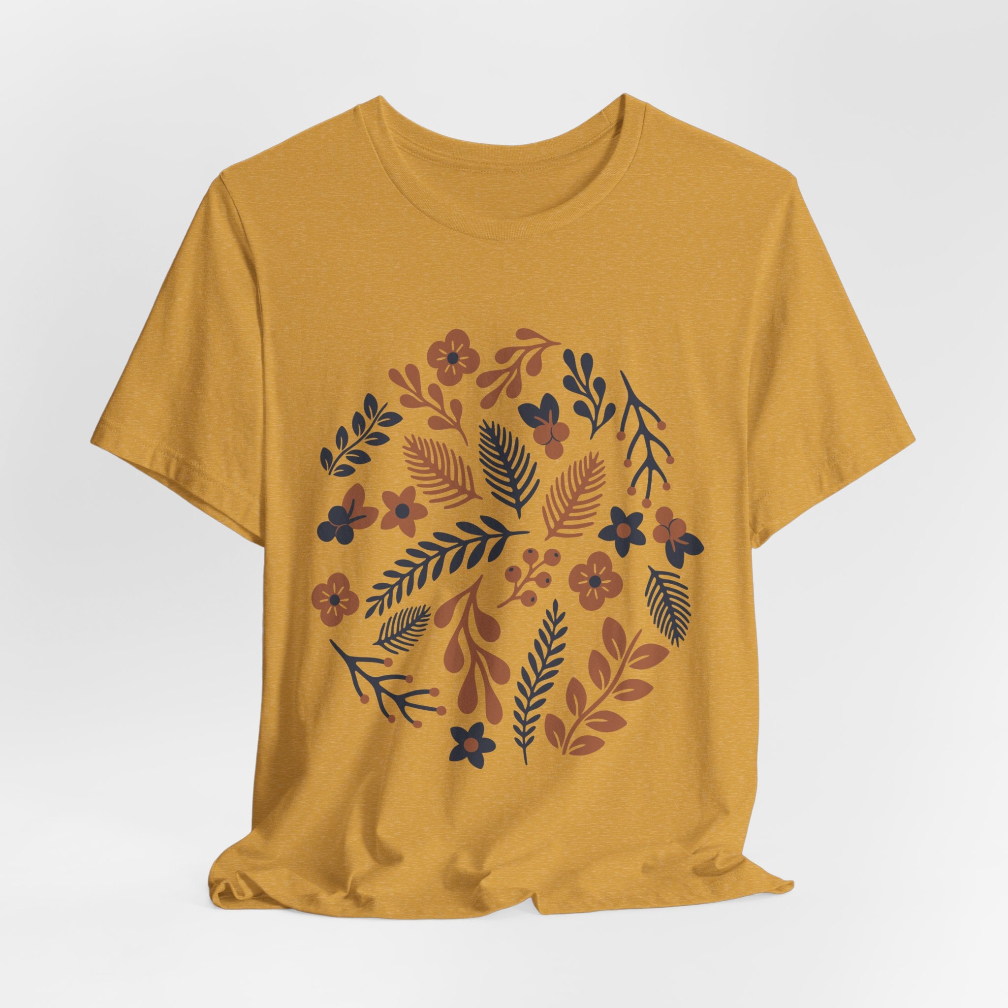 Floral Wreath Tee — Boho Botanical Short Sleeve T-Shirt