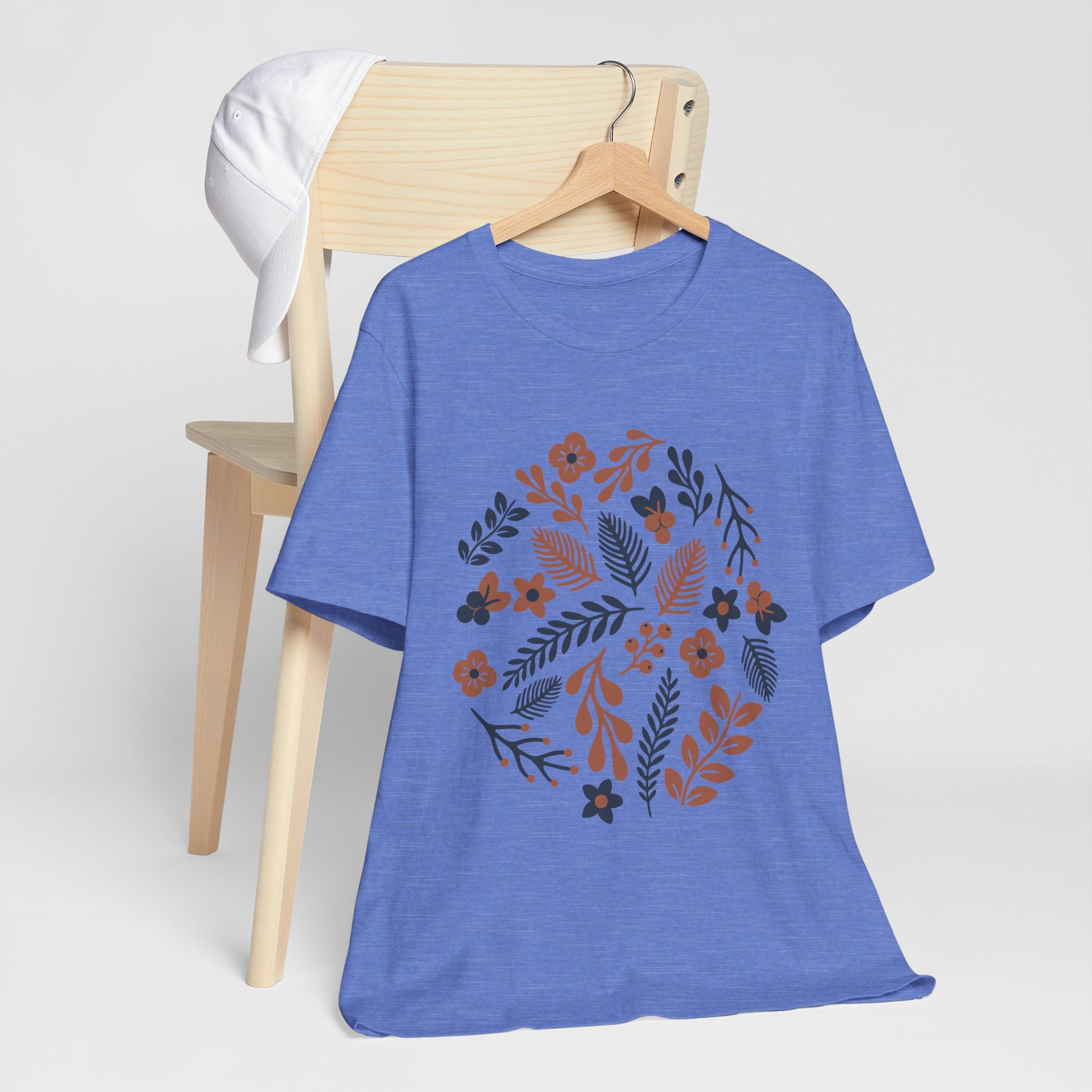 Floral Wreath Tee — Boho Botanical Short Sleeve T-Shirt