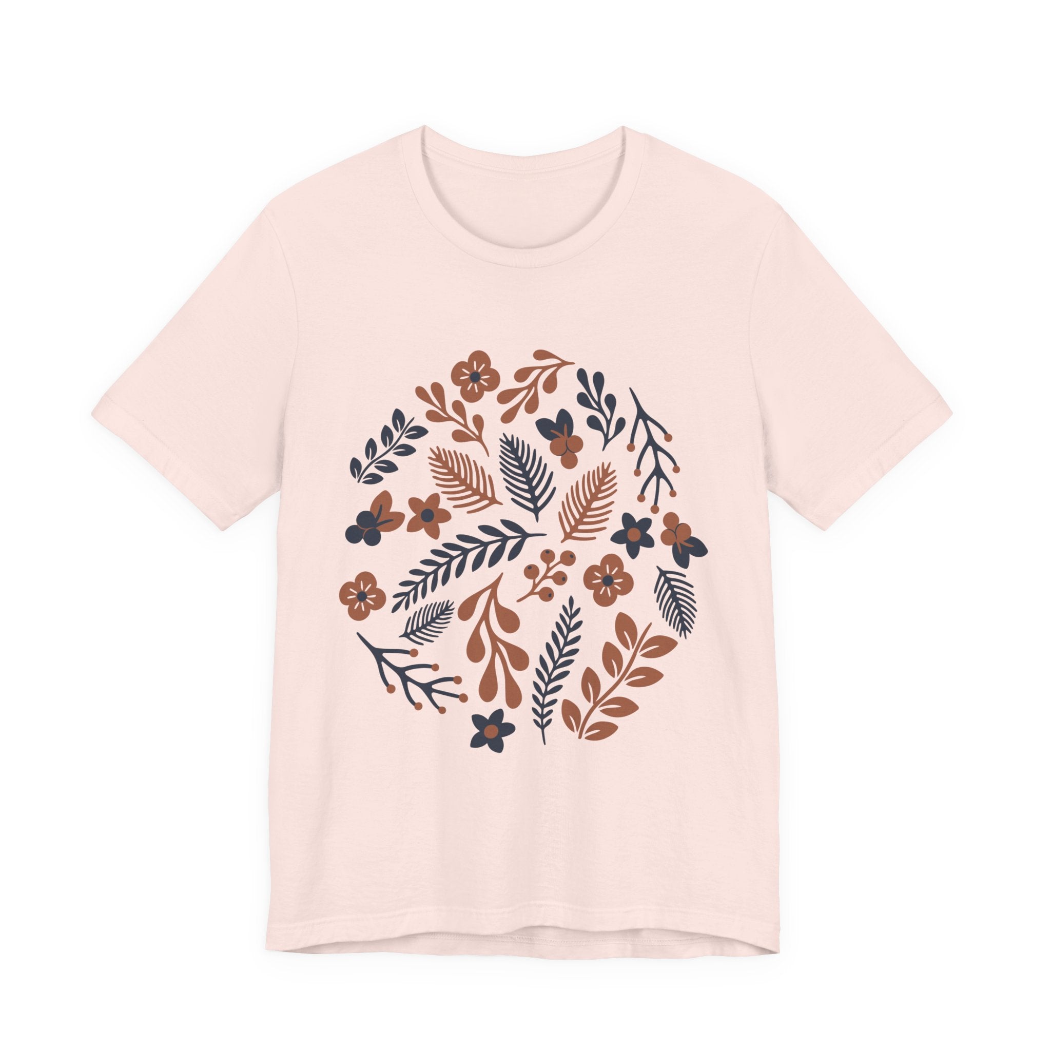 Floral Wreath Tee — Boho Botanical Short Sleeve T-Shirt