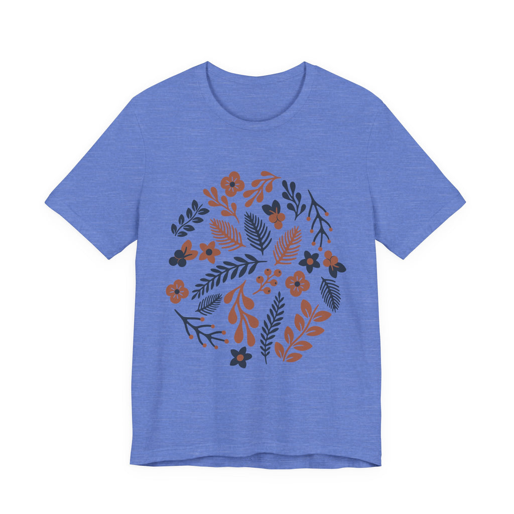 Floral Wreath Tee — Boho Botanical Short Sleeve T-Shirt