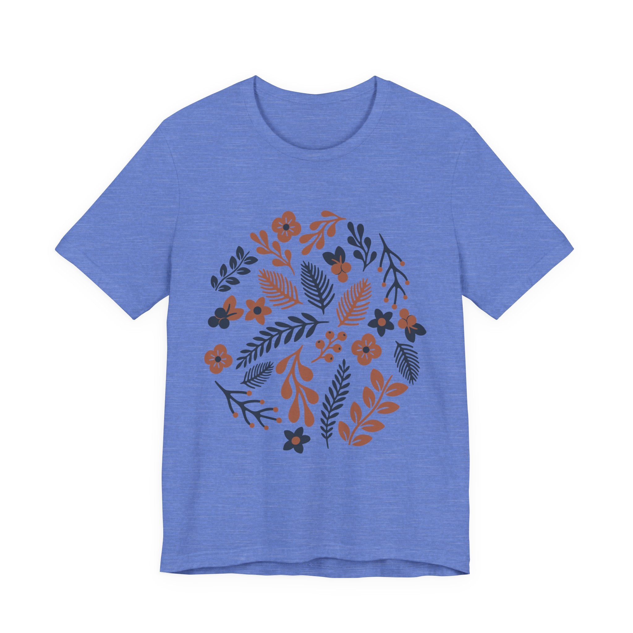 Floral Wreath Tee — Boho Botanical Short Sleeve T-Shirt