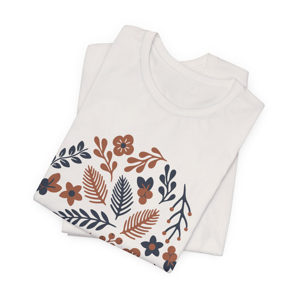 Floral Wreath Tee — Boho Botanical Short Sleeve T-Shirt