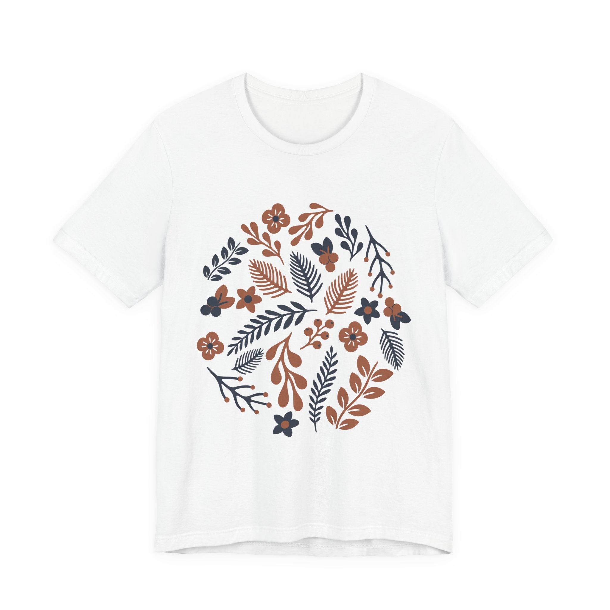 Floral Wreath Tee — Boho Botanical Short Sleeve T-Shirt