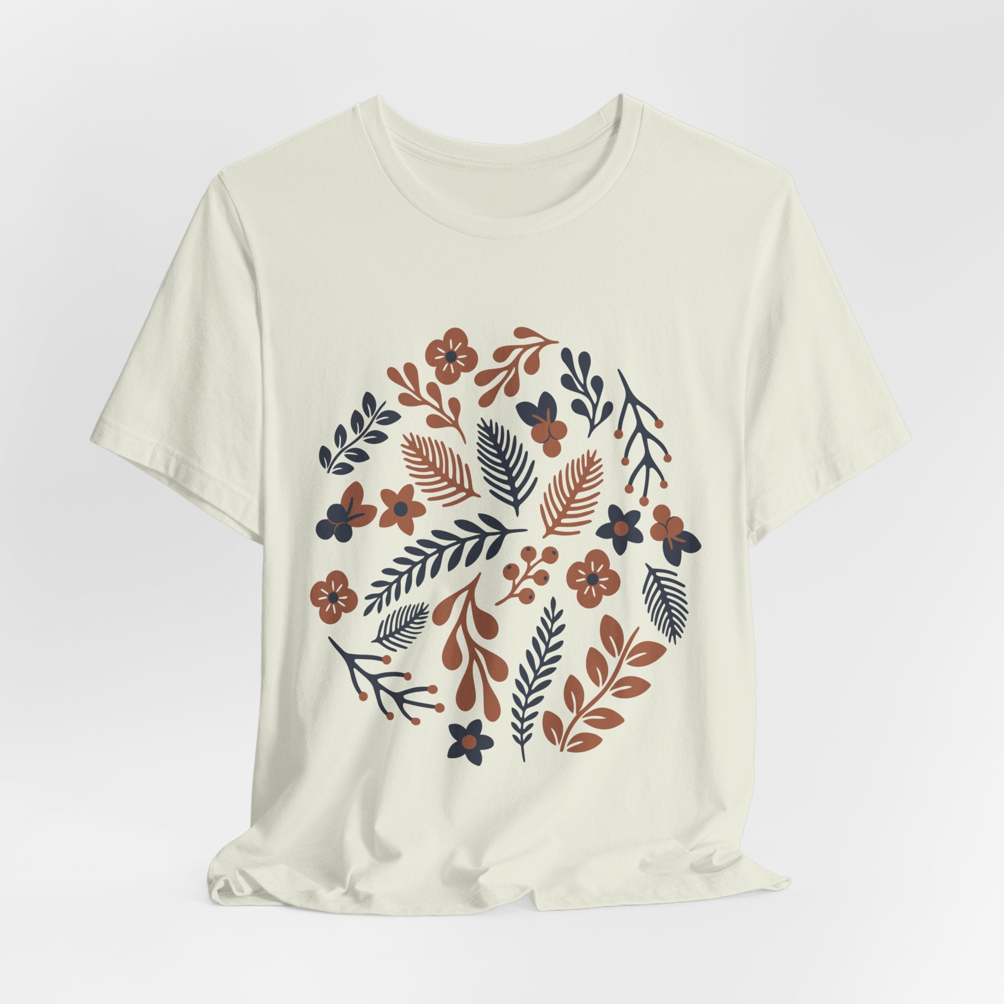 Floral Wreath Tee — Boho Botanical Short Sleeve T-Shirt